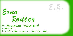 erno rodler business card